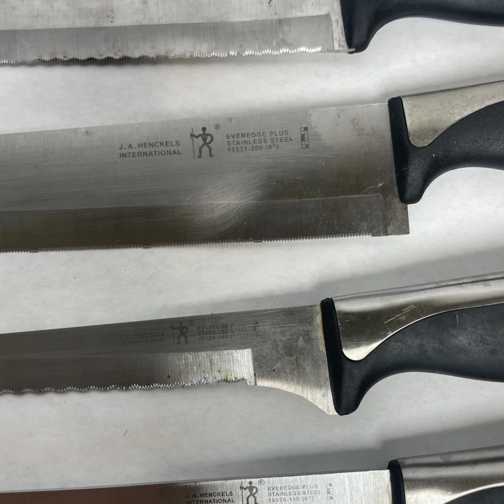 J.A. HENCKELS used knife lot - 7 total (see description for model numbers)